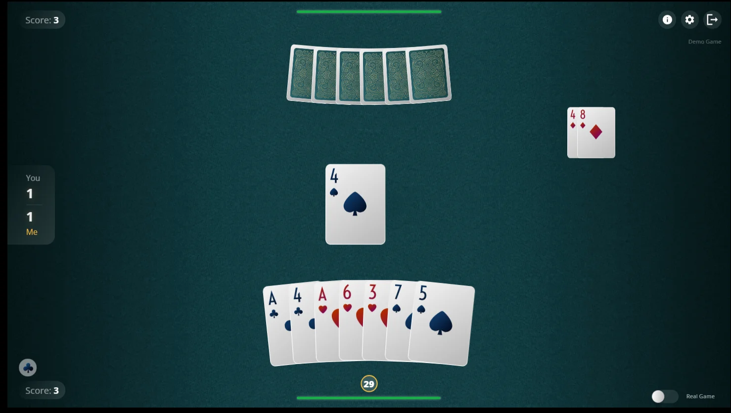 Счёт карт и управление взятками