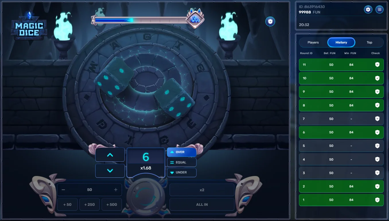 Magic Dice на мобильных устройствах