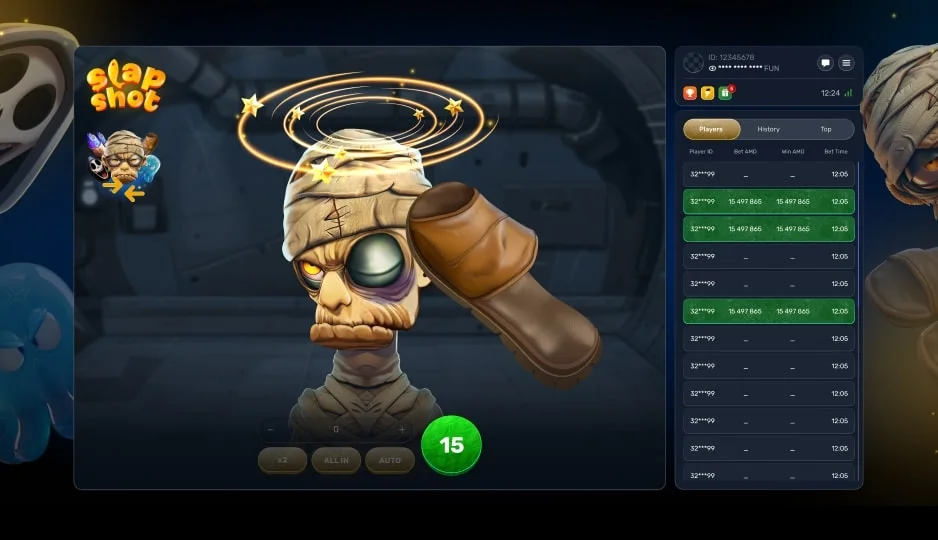 RTP et volatilité de Slap Shot